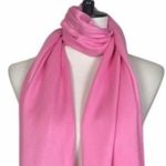 Women’s Bundle 3 Oblong Scarfs Solid Color Fringe Pink Peacock Blue Hot Pink Photo 12