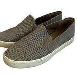 Vince Blair Leather Perforated Shoes Slip-On Casual Dark Grey Size 8.5 Women's Photo 0