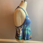 dELiA*s blue tropical racer back crop tank top Size XS Photo 1