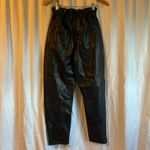 ZARA  Faux Leather Paper bag Slim Tapered High Rise Trouser Pant Photo 4