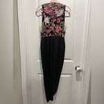 Sau Lee Mila Embroidered Tulip Skirt Dress Asymmetrical Mesh Size 0 US 4 UK Black Photo 8