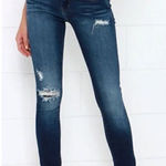 BLANK NYC Skinny Classique Ripped Patched Low Rise Skinny Jeans Photo 0