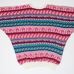 Vintage 90s Western Connection II Fair Isle Bubble Hem Short Sleeve Sweater Pink Photo 3