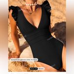 SheIn Swim Summer Beach Women's Ruffled Halterneck One-Piece Swimsuit Carnival Photo 9