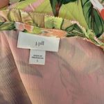 J.Jill  Tunic Dress Sz LG Seashell Paradise Tropical Floral Pink Bell Sleeve Photo 9