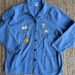 American Vintage Embroidered denim cottagecore button up with bunny and vegetables Photo 0