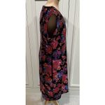 ECI  Velvet Floral Sheath Dress Size XL‎ Metallic Whimsigoth Wedding Guest Party Photo 2