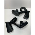 Anne Klein Sandals Womens Size 5.5 Black Braided Double Strap Slip On Heels Photo 5