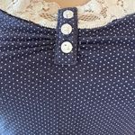 Aerie  blue with white polka dots lace neckline crop top size XS GUC Photo 3