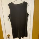 Alfani  women's L ribbed hi-low v-neck black stretch casual / formal tank top Photo 2