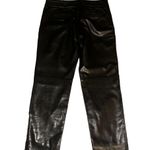 Milly Italian Lamb Leather Straight Leg Stretchy Pants Photo 3