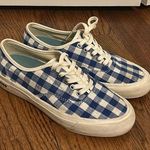 Seavees  x J. Crew blue gingham check sneakers Size 6 Photo 0