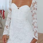 Selfie Leslie Like An Angel Long Sleeve Lace Dress White Photo 3