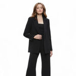 Alice + Olivia  Black Denny Notch Collar Boyfriend Blazer NWT Size 8 Photo 1