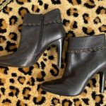 Michael Kors Black Leather high heeled ankle boots booties 8 w zipper Photo 1