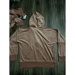 Felina Luxe Velour Zip Hoodie and Jogger Set Ash Rose size Large Pink Photo 4