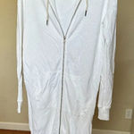 n:philanthropy N philantrophy white hooded long zip‎ up oversized distressed hem size XS Photo 0