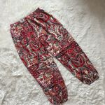 Bailey44 Boho Red Paisley Lightweight Viscose Pants | Size Large Photo 1