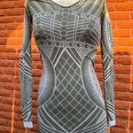 Intimately Free People Green and white long sleeve body con dress XS/S Photo 0