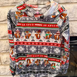 No Boundaries  Gray and Red Festive Fox Hoodie Small 3/5 Microfleece Photo 0