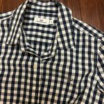 Vineyard Vines  womens gingham navy blue white long sleeve button up Photo 1