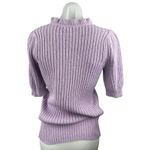 Ann Taylor  LOFT Purple Lilac Half Sleeve Ribbed Knit Ruffle Sweater Top Size M Photo 1
