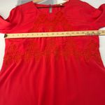 Gianni Bini Mini Dress Womens XS Red Viscose Lace Cutout Detail Keyhole Back Photo 12