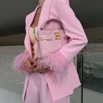 ZARA  feather sleeve cuff Blazer Photo 0