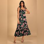 Lulus NWT Glorious Garden Black Floral Print Burnout Velvet Maxi Dress sz XS Photo 2