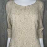 Tan floral just Taylor long cropped sleeve dress fit and flare event formal wedd Size 10 Photo 1