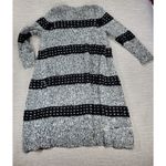 Vince Camuto Two by Chunky Knit Long Cardigan Sweater Black White Wool Blend L Photo 13