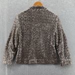 Chico's  Festive Blazer Jacket Women 0 Sm Gold Sequin Mother Pearl Button Pockets Photo 3