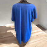 Peck & Peck ‎ royal blue casual top lace up grommet shoulder/cutout doleman XL Photo 2