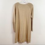 Michael Kors Michael  Tan Knit Sweater Dress Gold Zipper Detail Long Sleeve Photo 5