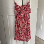 Boden Lilah Strapless paisley multi way halter Floral Dress Smocked Tie Red Size 6P Photo 3