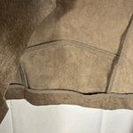 ZARA Woman Vegan Faux Leather Suede Moto Jacket Coat Raw Hem Zipper Medium Photo 12