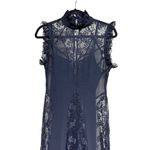 ASOS  High Neck Long Black Lace Short Sleeve Dress Women’s Size 4 Photo 2