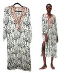 ZARA  Semi Sheer Embroidered Midi Dress Kaftan Size Small Photo 1