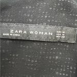ZARA Woman Black & Gray Textured Tweed Wide Leg Jumpsuit Size Medium Photo 7