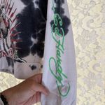 Ed Hardy NWOT Black and White Graphic Sweatshirt crop panther born free small Photo 2