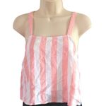 Abound  Women’s Striped Linen Blend Crop Camisole Top Pink & White Size XS Photo 1