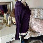 Banana Republic  VTG Y2K plum, merino wool button rosette sweater cardigan M Photo 5