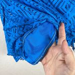 Becca Re Virtue One Piece Swimsuit Skirt and Coverup Blue Crochet Photo 5