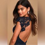 Lulus New Lulu’s Navy Blue Hidden Talent Backless Lace Dress Size XS Photo 1