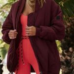 Free People Movement Oxblood Red Midnight Moon Solid Oversized Bomber Size XS Photo 0