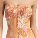 Anthropologie NWT Farm Rio Linen Blend Strapless Drop Waist Maxi Dress medium Photo 2