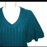 Style & Co women’s Teal Knit V-Neck Sweater Dress Photo 2