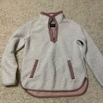 Abercrombie & Fitch  white Sherpa quarter zip small Photo 0