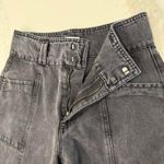 Forever 21 Front Seam Utility High Rise Mom Jeans Womens 29 Black Dark Wash Edgy Photo 3