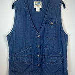 TravelSmith Utility Vest Blue Denim Buttons Pockets Fishing Hiking Women's Large Photo 0
